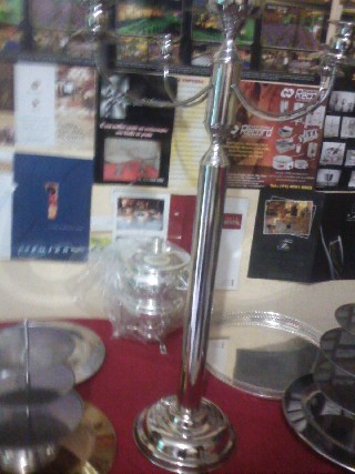 Fabica-castiçal/samovar/rechaud/sousplat inox